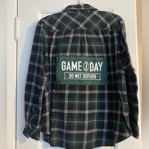 Upcycled football flannel shirt